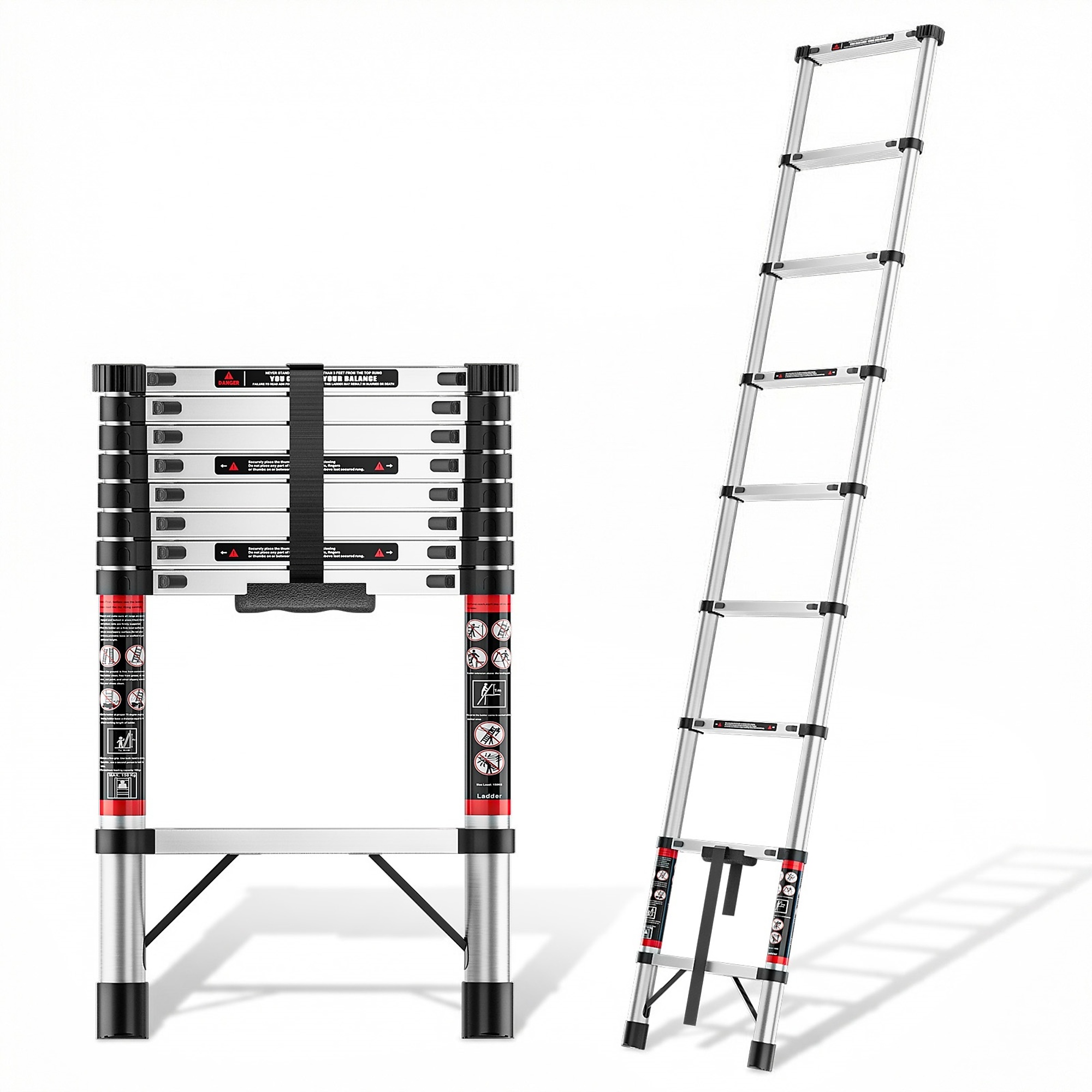 8.5 ft. Telescoping Ladder with Non-Slip Feet and Easy-Carry Handle